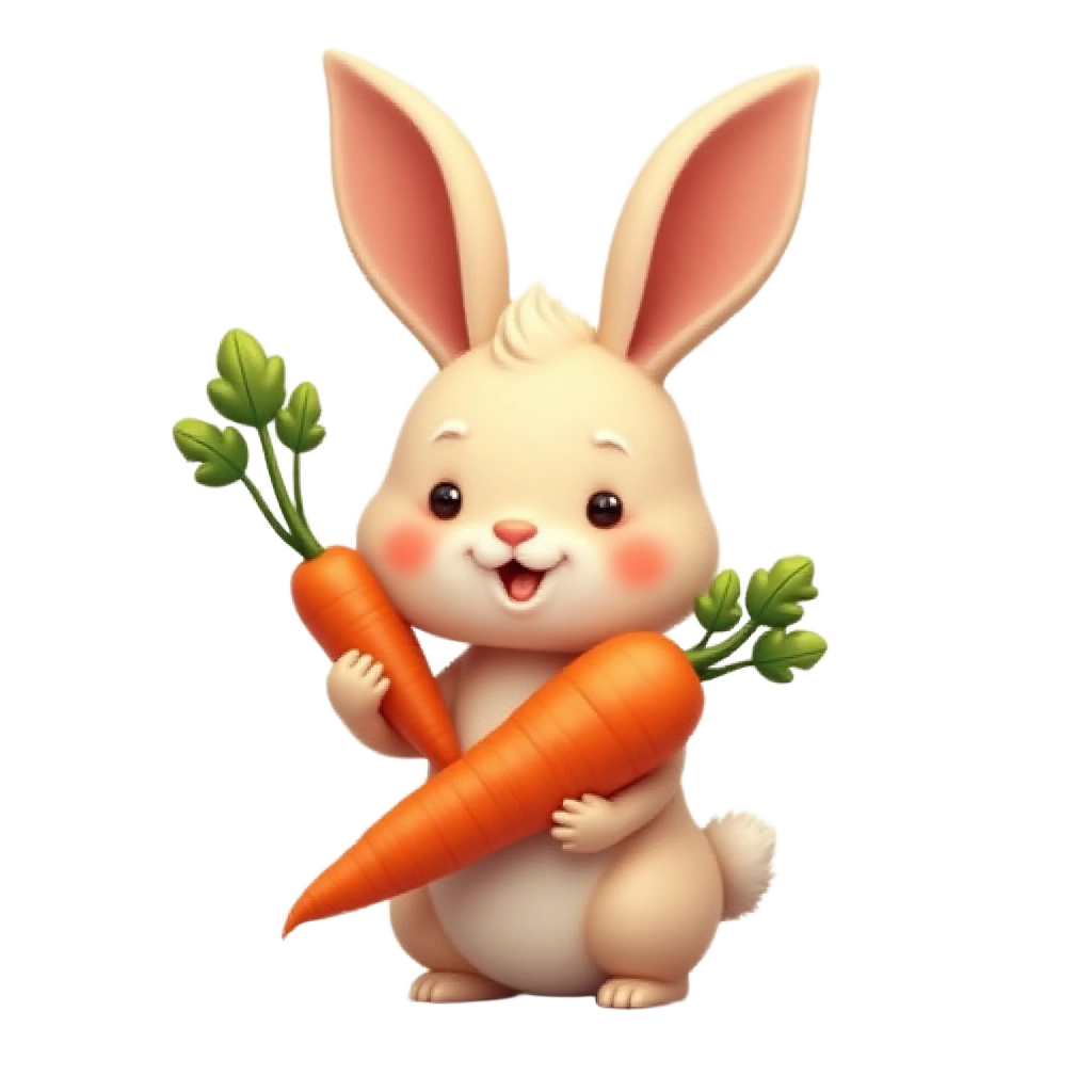 Happy Bunny with Carrots